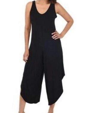 Nicole Miller New York Black Sleeveless Wide-Leg Jumpsuit | Size Medium